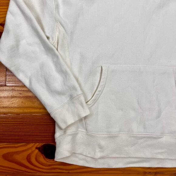 Champion Reverse Weave Hoodie L Cream GF757 Heavyweight Sweatshirt Logo Womens - Picture 16 of 16